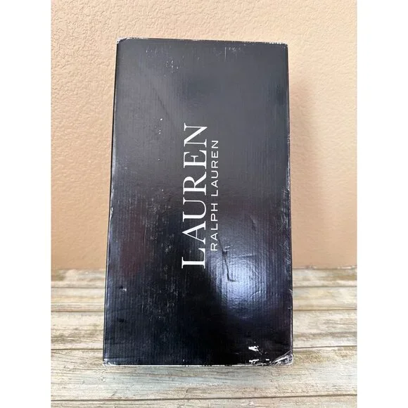 Lauren Ralph Lauren Roxanne Slide Sandals Polo Tan Leather Heel Size 11 NEW - Picture 14 of 15